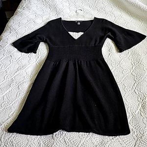 INC INTERNATIONAL CONCEPTS Black Dress White Insert Beadwork  Sz M